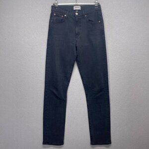AGOLDE Jeans Womens 24 Black Toni Mid Rise Straight Organic Cotton Blend